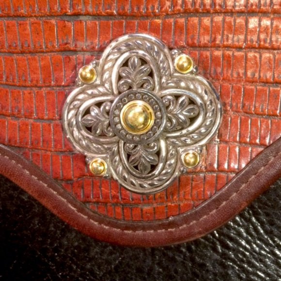 Brighton Mock Crock Flap Saddle Shoulder Bag - Picture 6 of 7